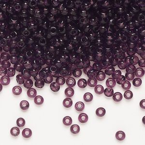 Seed bead, Preciosa Ornela, glass, transparent amethyst, #8 rocaille. Sold per 50-gram pkg.