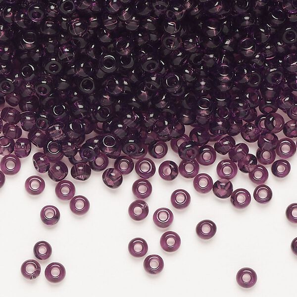 Seed bead, Preciosa Ornela, glass, transparent amethyst, #8 rocaille. Sold per 50-gram pkg. image number 0