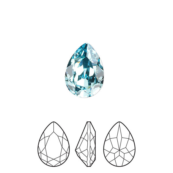 Fancy stone 144pk aqua bohemica foil back, Preciosa MAXIMA Czech crystal rhinestone 14x10mm pear image number 0