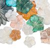 Drop 1pkg25 mother-of-pearl shell, 17x17mm-49x44mm mixed drill carved flower, mix natural/bleached/dyed mixed colors image number 0