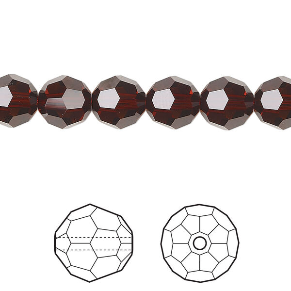 Bead 12pk smoked amber, Crystal Passions® 8mm round 5000 image number 0