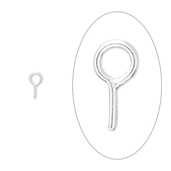 Upeye, sterling silver, 3mm with soldered loop. Sold per pkg of 50. image number 0