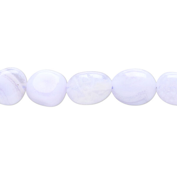 Blue lace agate 1pkg1, pebble bead natural B grade, 15 inch medium image number 0