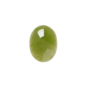 Nephrite jade 1pkg1, calibrated oval cab natural 16x12mm