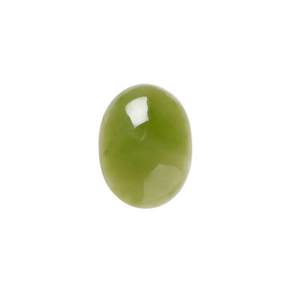 Nephrite jade 1pkg1, calibrated oval cab natural 16x12mm image number 0