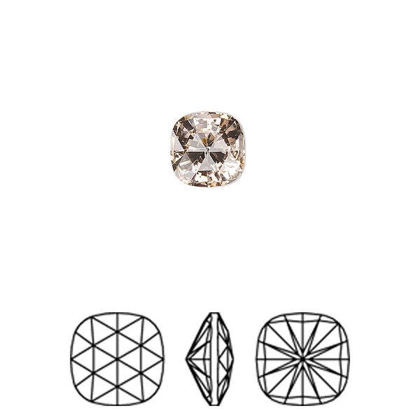 Fancy stone 2pk vintage rose foil back, Crystal Passions® 8mm rose cut cushion 4471 image number 0