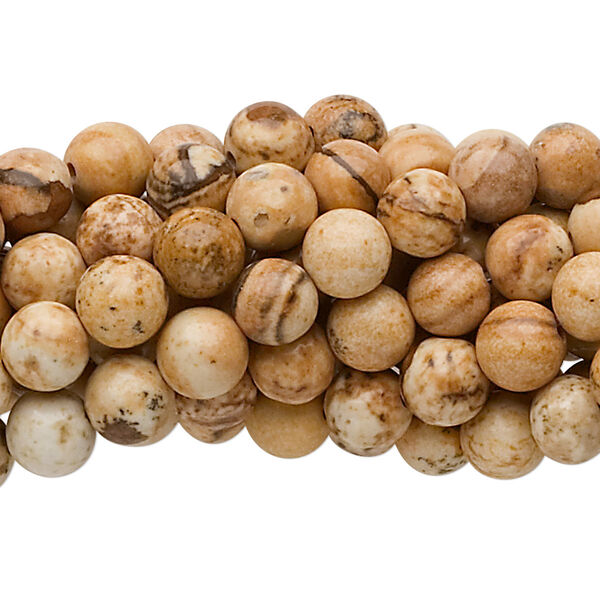 Picture jasper 1pkg10, round bead natural C grade, 15.5-16 inch 6mm image number 0