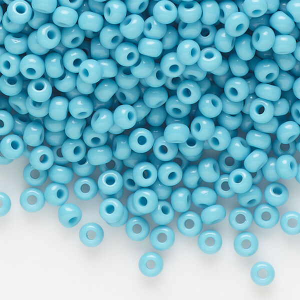 Seed bead, Preciosa Ornela Czech glass, pkg/500g, #8 rocaille, opaque turquoise blue, (63030). image number 0