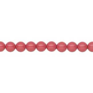 Pearl 500pk cranberry, Preciosa Czech crystal 5mm round