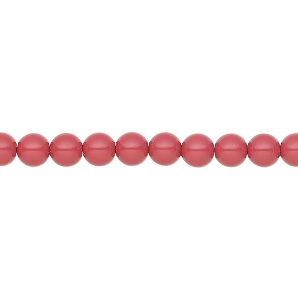 Pearl 500pk cranberry, Preciosa Czech crystal 5mm round image number 0