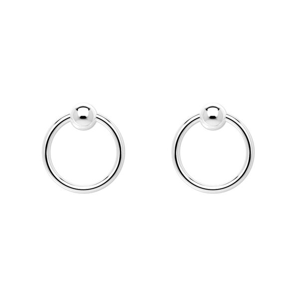 Jump ring, sterling silver, 12mm round with 4mm ball, 9.7mm inside diameter, 17 gauge. Sold per pkg of 2. image number 0