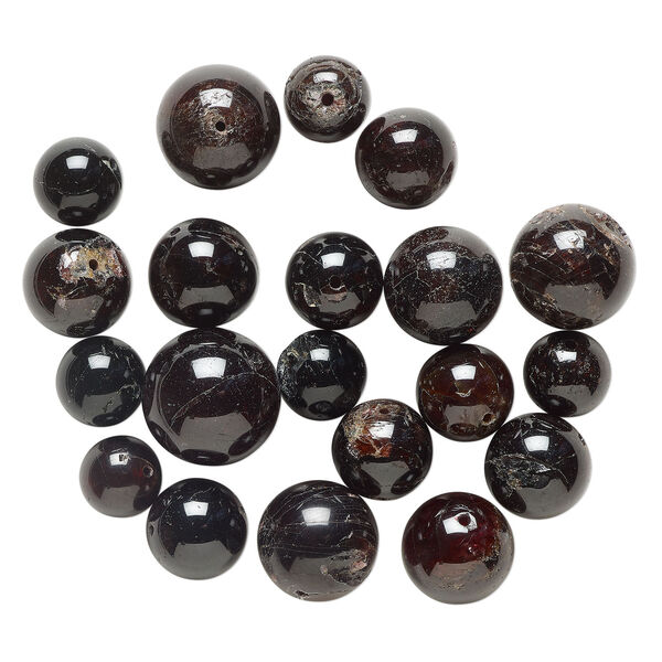 Bead mix 1pkg1 garnet, 11-21mm round C grade, 4 ounce dyed image number 1