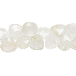 Aquamarine 1pkg1, hand-cut top-drilled puffed teardrop bead 14 inch 8-10mm