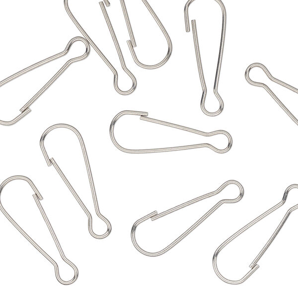 Clasp, snap hook, stainless steel, 18x6mm. Sold per pkg of 10. image number 0