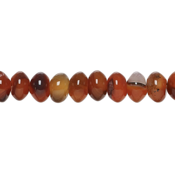 Red agate 1pkg1, saucer bead, 15 inch 8x5mm medium to dark image number 0