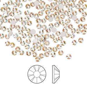 Flat back 144pk gold quartz AB foil back, Preciosa MAXIMA Czech crystal rhinestone 2.5-2.7mm chaton rose round SS9