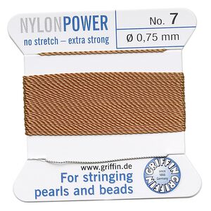 Thread, Griffin, nylon, cornelian, size #7. Sold per 2-meter card (approximately 78 inches).