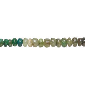 Emerald 1pkg1, hand-cut rondelle bead 13 inch 4x2mm-5x3mm