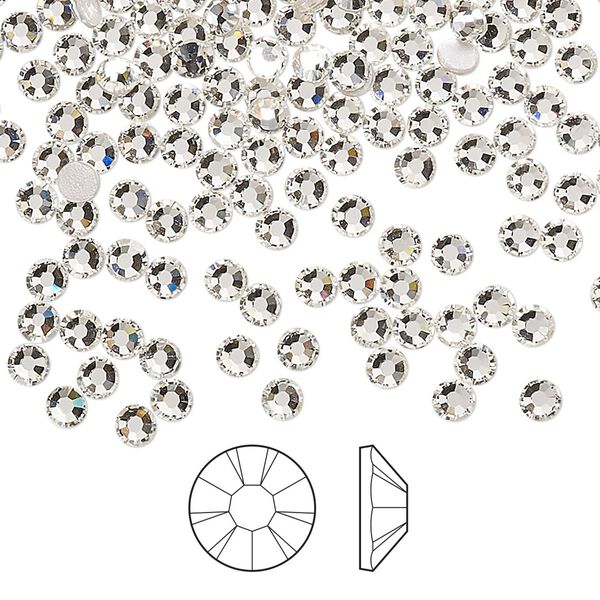 Flat back 1440pk crystal foil back, Preciosa MAXIMA Czech crystal hotfix rhinestone 3-3.2mm chaton rose round SS12 image number 0