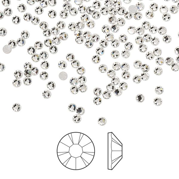 Flat back 1440pk crystal foil back, Preciosa MAXIMA Czech crystal hotfix rhinestone 1.9-2.1mm chaton rose round SS6 image number 0