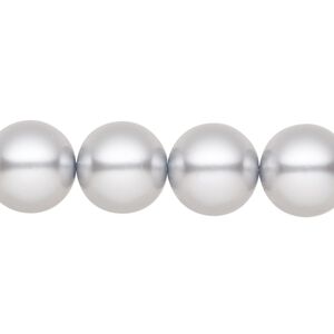Pearl 30pk light grey, Preciosa Czech crystal 12mm round