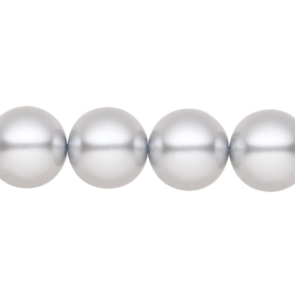 Pearl 30pk light grey, Preciosa Czech crystal 12mm round image number 0