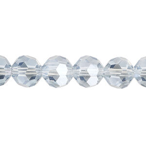 Bead 48pk translucent crystal silver night, Celestial Crystal® 10mm round