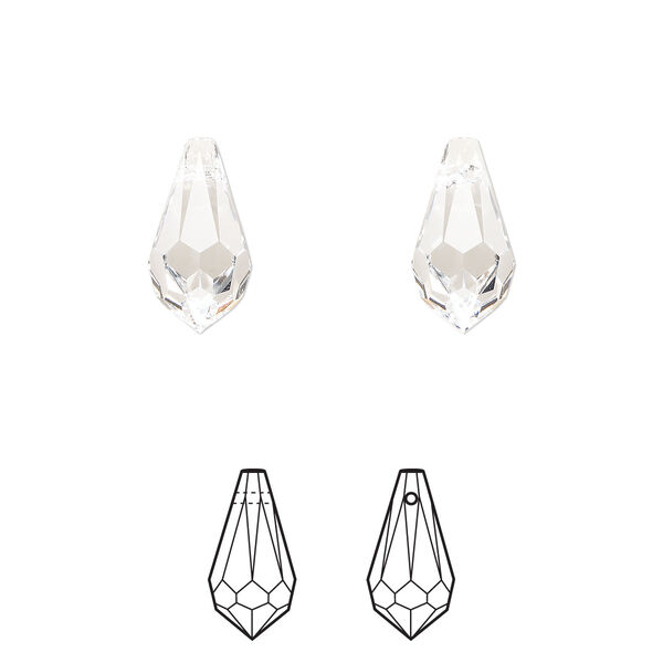 Drop 24pk crystal, Crystal Passions® 13x6.5mm pendant teardrop 6000 image number 0