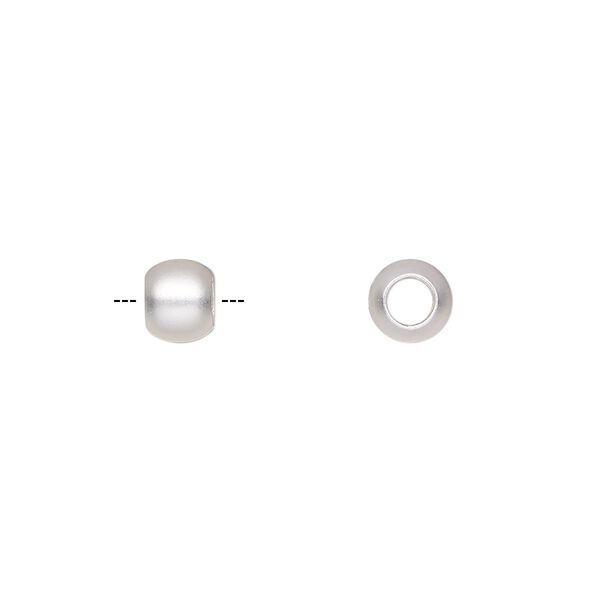 Bead, satin-finished silver-plated brass, 6x5mm rondelle. Sold per pkg of 10. image number 0