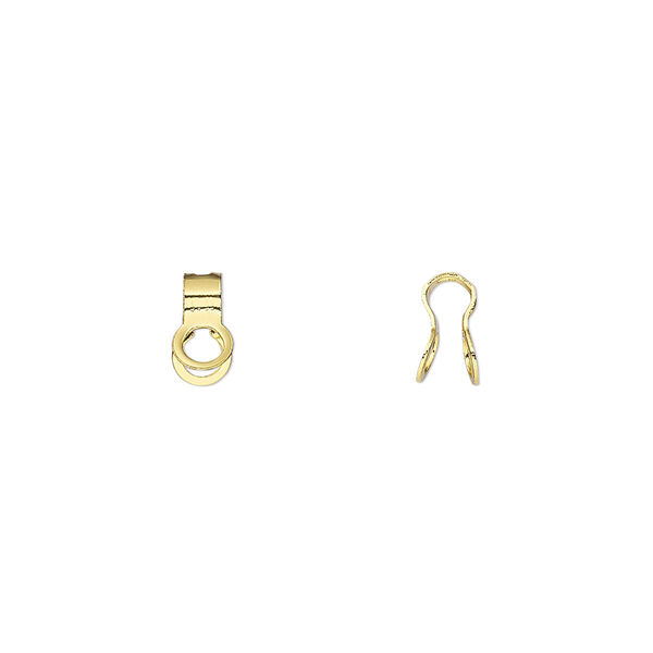 Ball chain connector, gold-finished steel, 7.5x4mm, fits 2.4mm ball chain. Sold per pkg of 10. image number 0