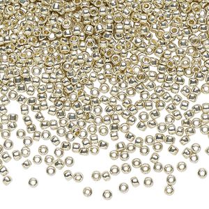 Seed bead, TOHO BEADS®, glass, pkg/50g, #11 round, opaque galvanized PermaFinish aluminum (TR-11-PF558).
