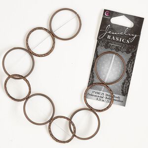 Bead frame, antique copper-finished "pewter" (zinc-based alloy), 22mm and 25mm hammered round, 19mm and 22mm inner diameter. Sold per pkg of 9.
