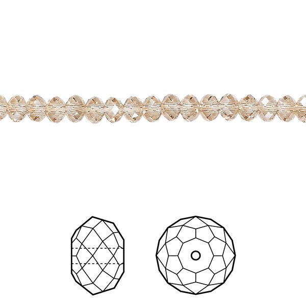 Bead 144pk crystal golden shadow, Crystal Passions® 4x3mm rondelle 5040 image number 0