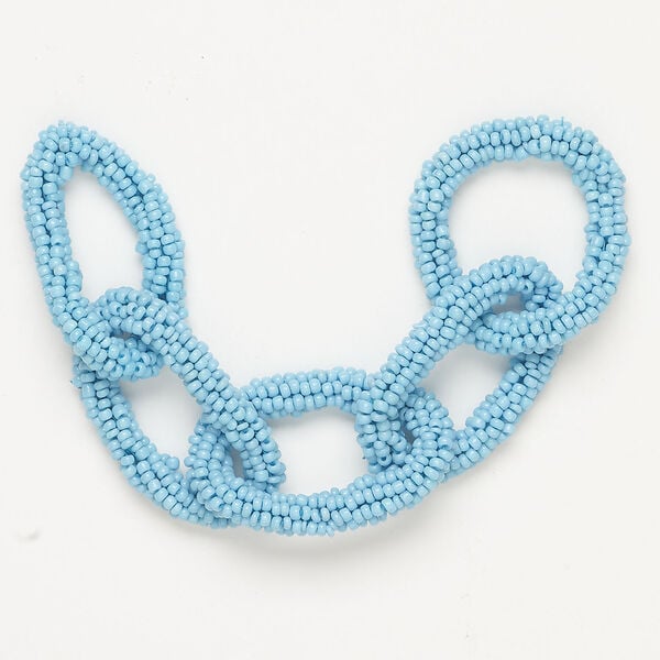 Cord 1pkg1, glass and nylon, blue, 25mm round, 7 inches. image number 0