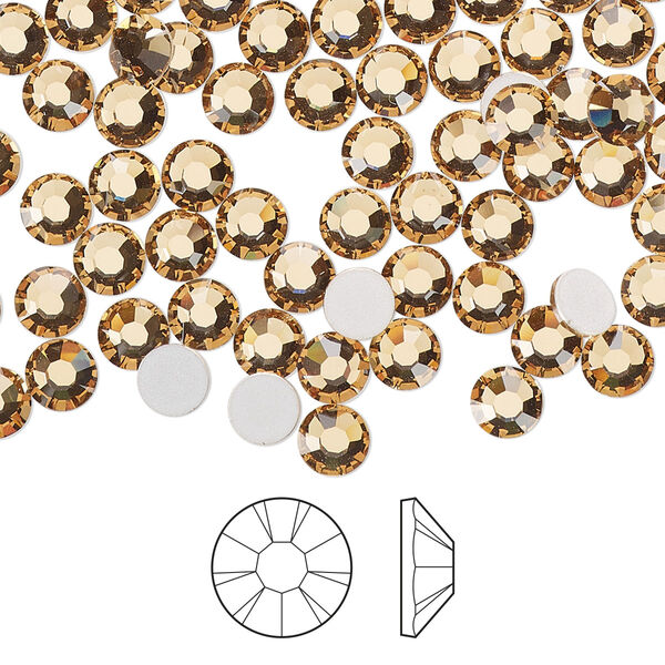 Flat back 144pk light Colorado topaz foil back, Preciosa MAXIMA Czech crystal rhinestone 4.6-4.8mm chaton rose round SS20 image number 0