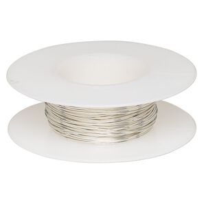 Wire, Argentium® silver, dead-soft, round, 24 gauge. Sold per pkg of 5 feet.