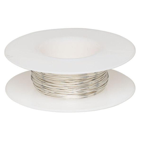 Wire, Argentium® silver, dead-soft, round, 24 gauge. Sold per pkg of 5 feet. image number 0