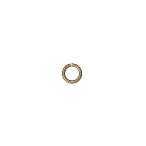 Jump ring, antique gold-plated brass, 6mm round, 4.4mm inside diameter, 20 gauge. Sold per pkg of 100.