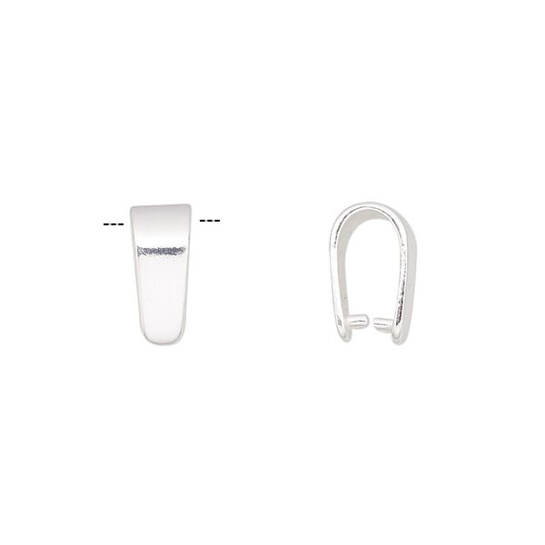 Bail, ice-pick, sterling silver, 12x5mm, 8mm grip length. Sold per pkg of 2. image number 0
