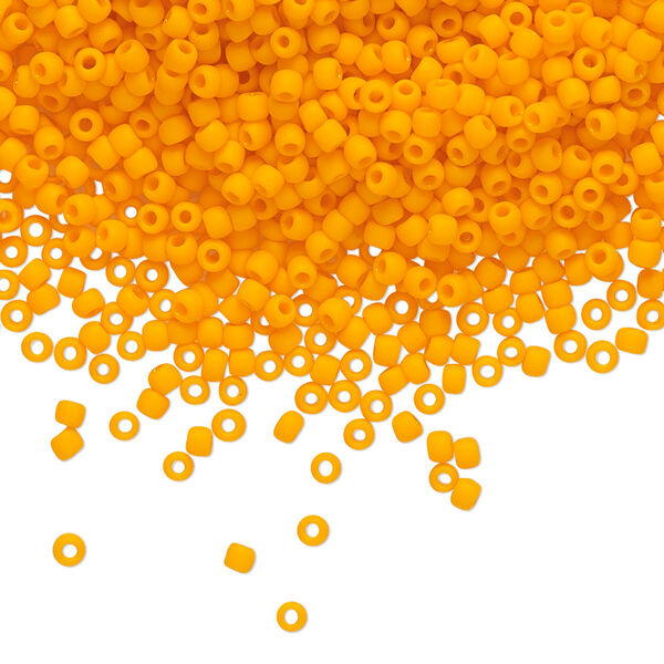 Seed bead, TOHO BEADS®, glass, pkg/250g, #11 round, opaque frosted cantaloupe (TR-11-42DF). image number 0