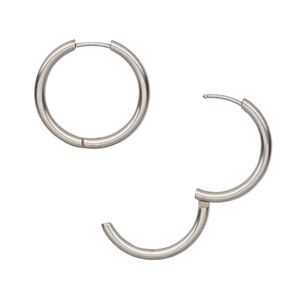 Earring hoop 1pkg2, 24mm hinged / endless loop, stainless steel 1 pair