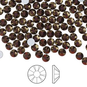 Flat back 144pk jet odyssey foil back, Preciosa MAXIMA Czech crystal rhinestone 3.8-4mm chaton rose round SS16