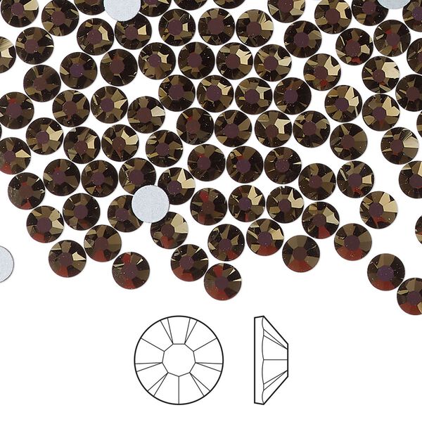 Flat back 144pk jet odyssey foil back, Preciosa MAXIMA Czech crystal rhinestone 3.8-4mm chaton rose round SS16 image number 0