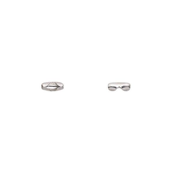 Ball chain connector, stainless steel, 6x2.5mm, fits 1.5mm ball chain. Sold per pkg of 100. image number 0