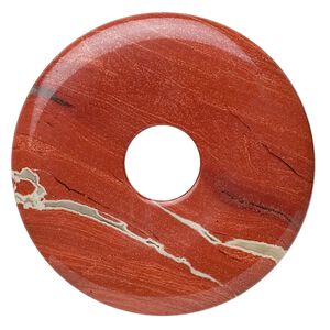 Red jasper 1pkg1, donut focal natural 40mm