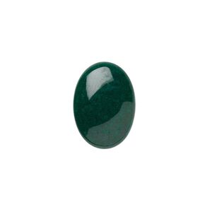 Cabochon, mountain "jade" (dolomite marble) (dyed), green, 18x13mm calibrated oval, B grade, Mohs hardness 3. Sold per pkg of 12.
