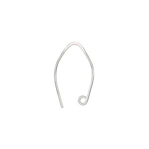 Ear wire, Hill Tribes, silver-plated brass, 19mm marquise with open loop, 22 gauge. Sold per pair.