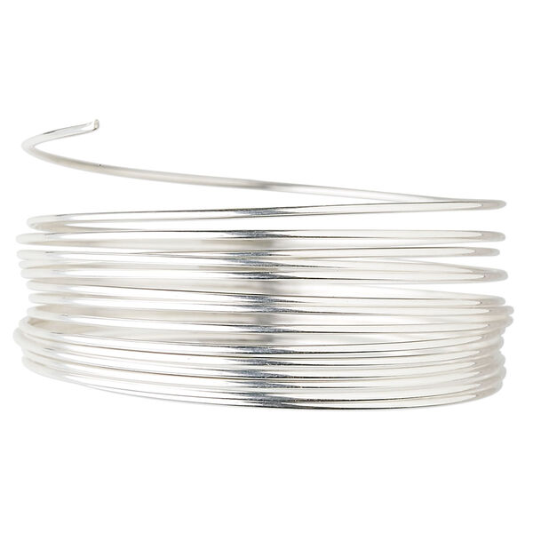 Wire, sterling silver, dead-soft, round, 21 gauge. Sold per pkg of 25 feet. image number 0