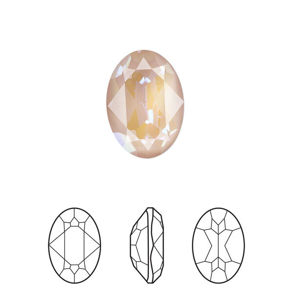 Fancy stone 12pk crystal dusty pink DeLite, Crystal Passions® 14mm oval 4120 image number 0