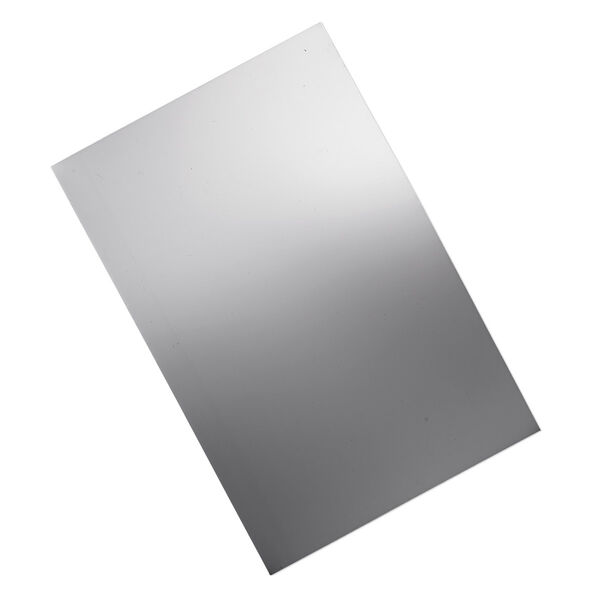 Sheet, sterling silver, half-hard with mirror finish, 18 gauge, 6x4 inches. Sold individually. image number 0